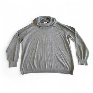 Vintage N Touch Slouchy Turtleneck Sweater | Women's Size XL Gray Knit‎ Pullover